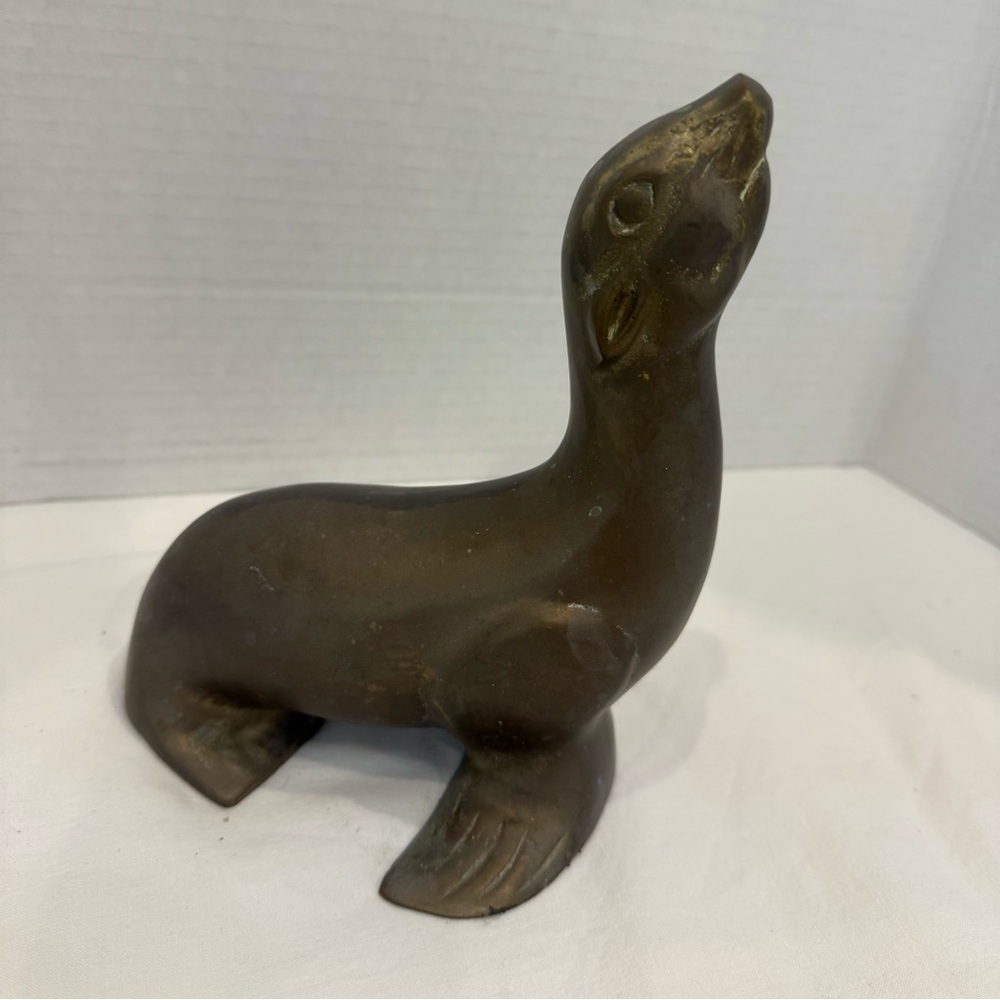 Seal Sea Lion Brass • Vintage Coastal Perfection Heavy Solid - Picture 5 of 10